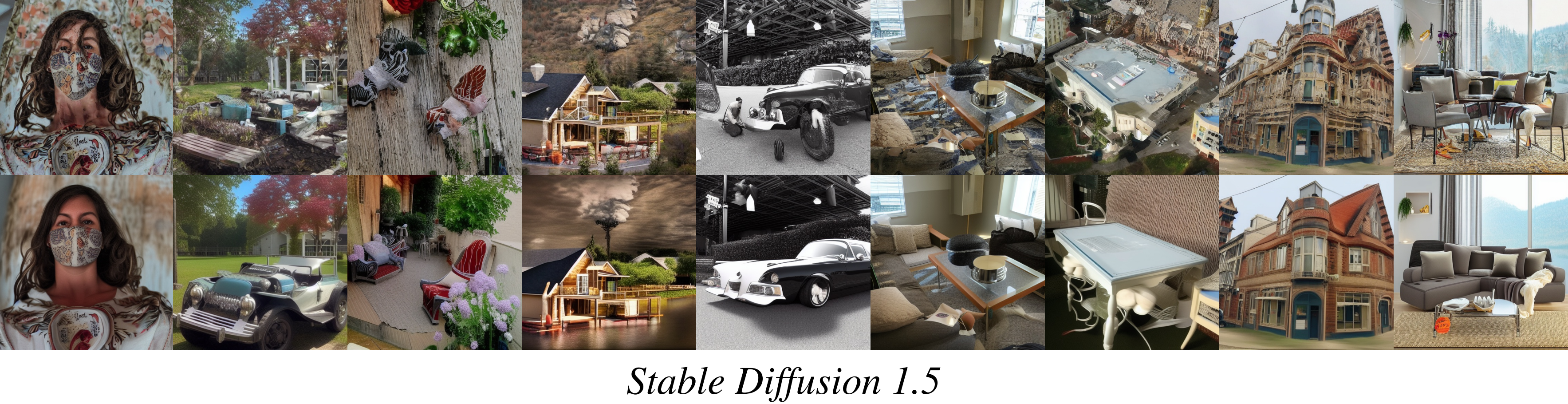 Qualitative results on Stable Diffusion 1.5