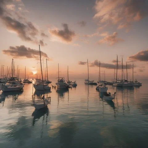 Generated boats in a harbor: baseline.