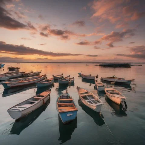 Generated boats in a harbor: skew perturbation.